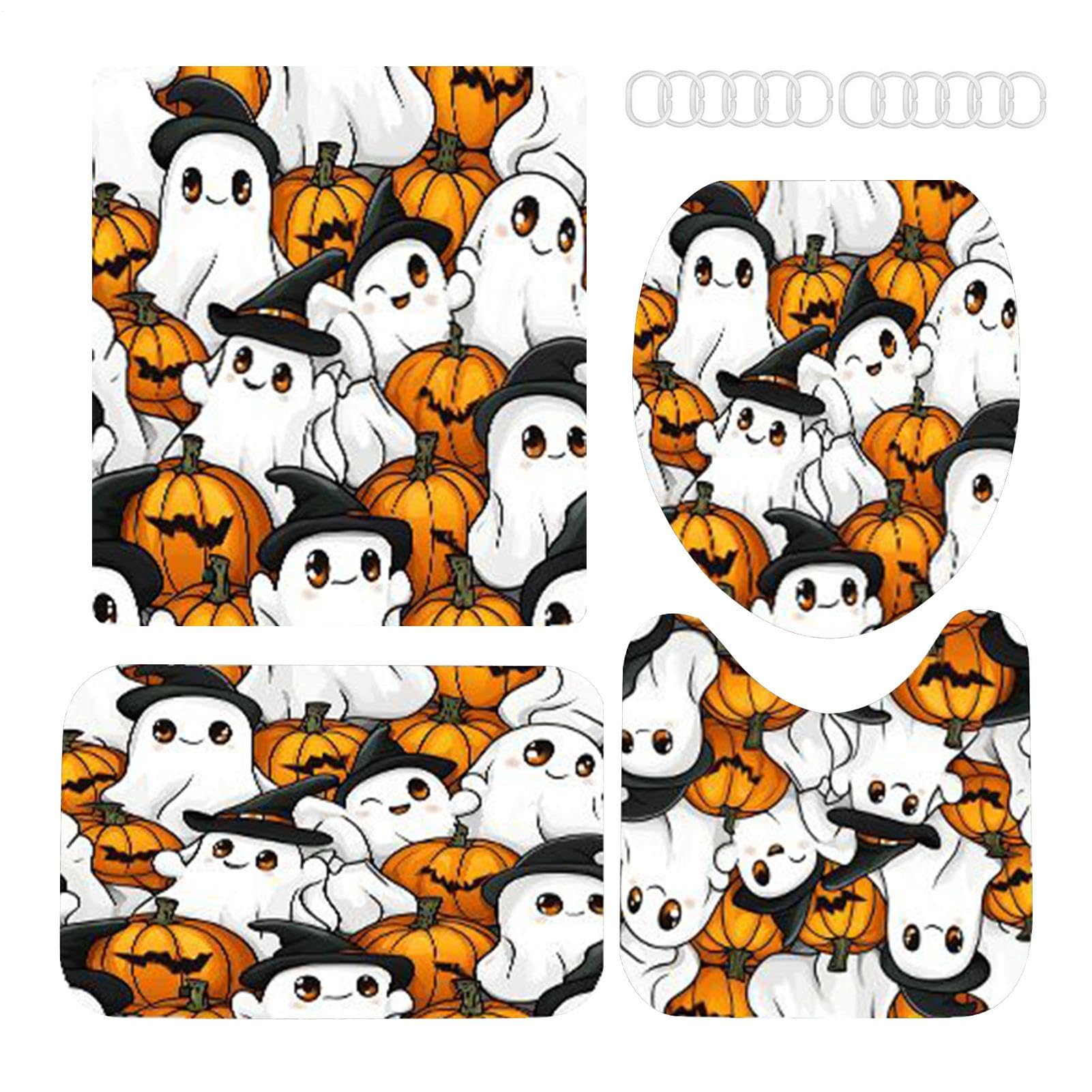 Ensemble de rideaux de douche d'Halloween au tombé élégant et finitions imperméables premium