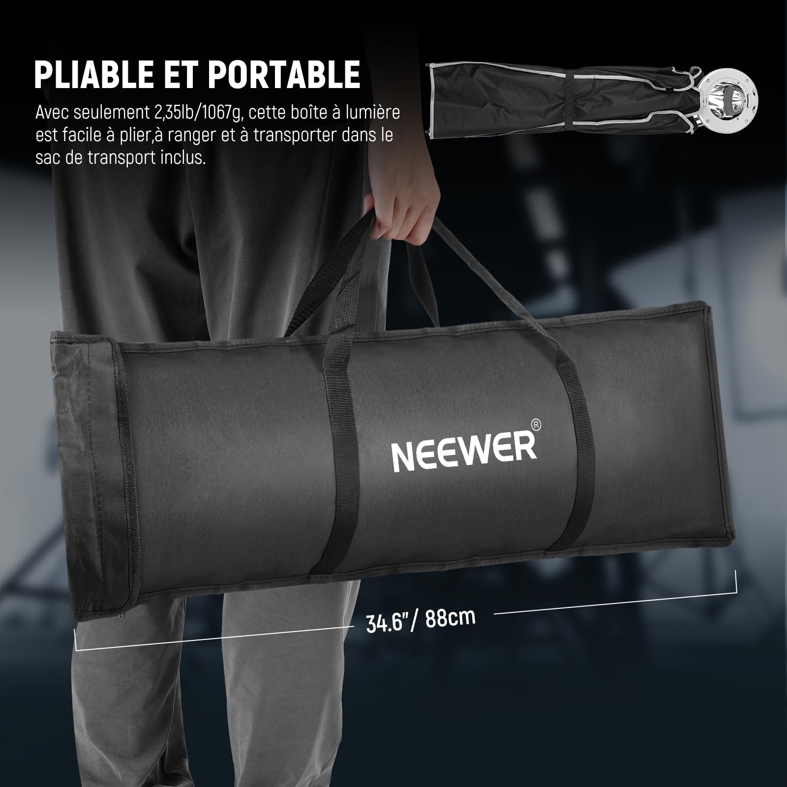 NEEWER Boîte Lumière Allongée Monture Bowens Ouverture Rapide,NS61P