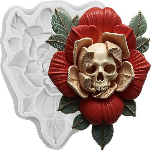 Miniatura 14 de Molde de silicona con calavera de Halloween, moldes de chocolate para decoración de pasteles, decoración de cupcakes, pasta de goma de arcilla de