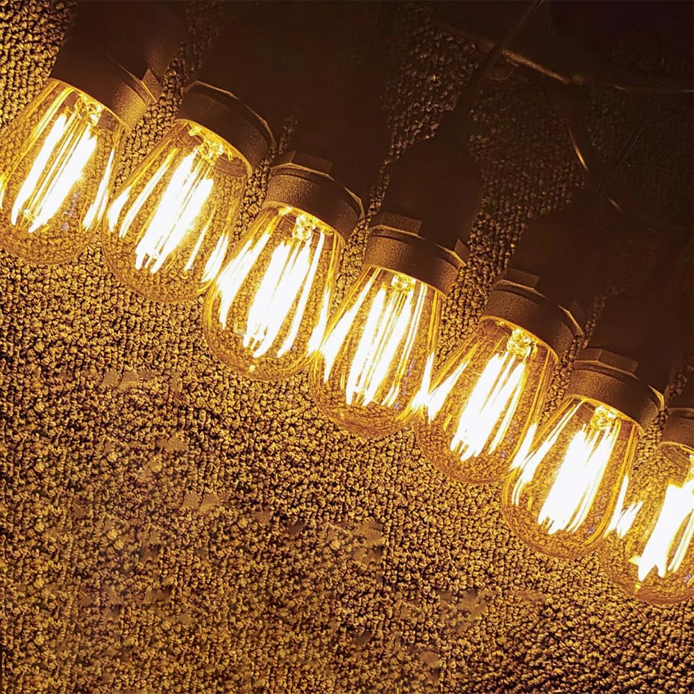10 Pezzi S14 E27 2W 220V LED Lampadina A Filamento Casa Soggiorno La Camera Negozio Plastica Per Luce Di Stringa All'aperto Bianco Caldo Lampadina D'epoca