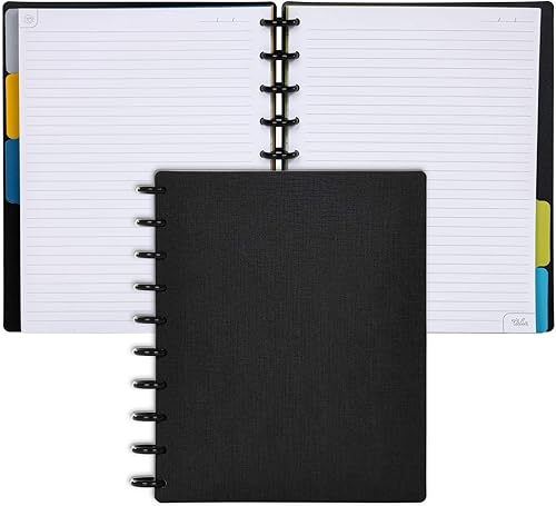 Vista 165 de Talia - Agenda personalizable con aros, (Fireworks Deep Lake, con discos Deep Lake, tamaño mediano (7.5 x 9.75 pulgadas).