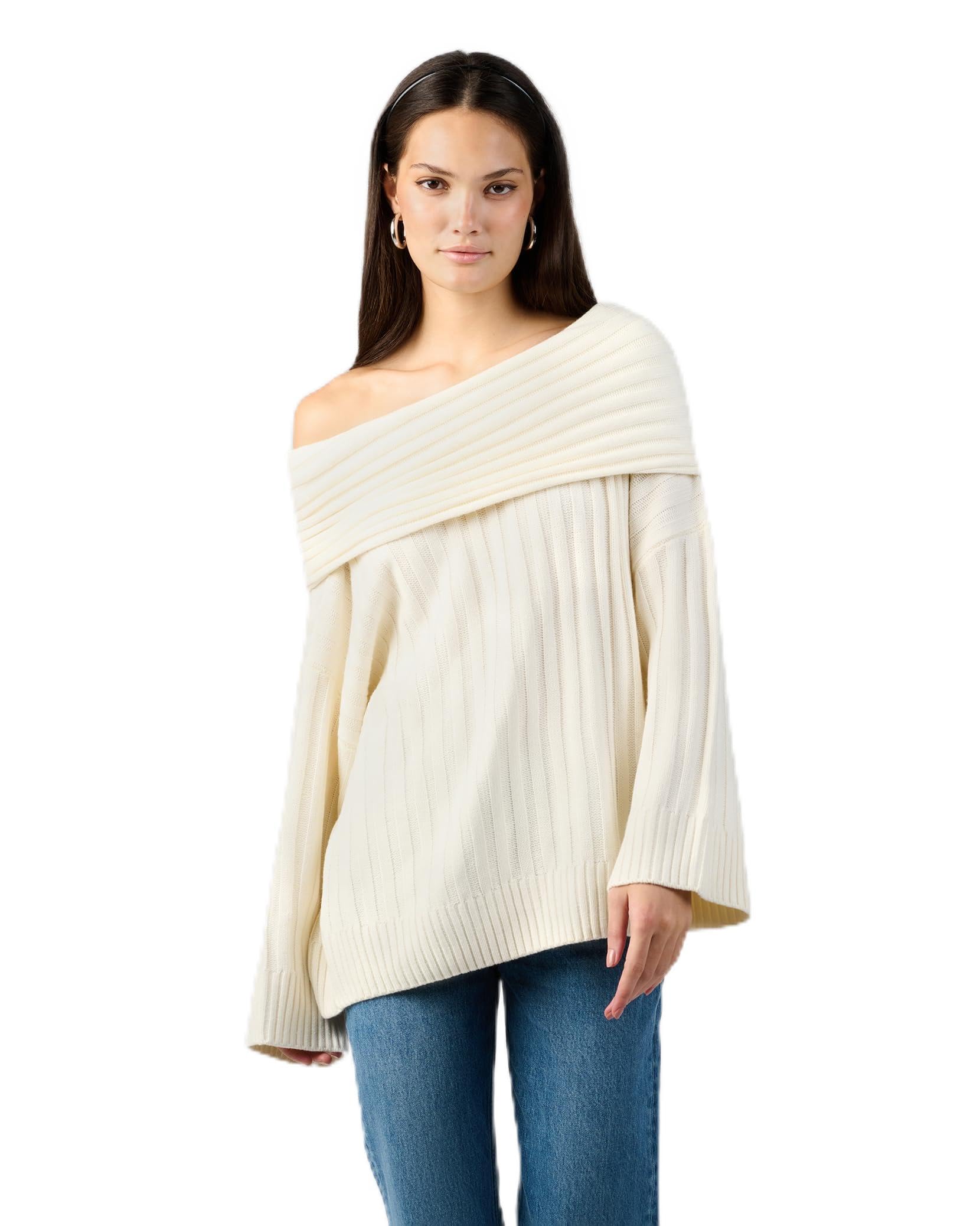 weworewhat Women's Oversized Off Shoulder Sweater-picture-3
