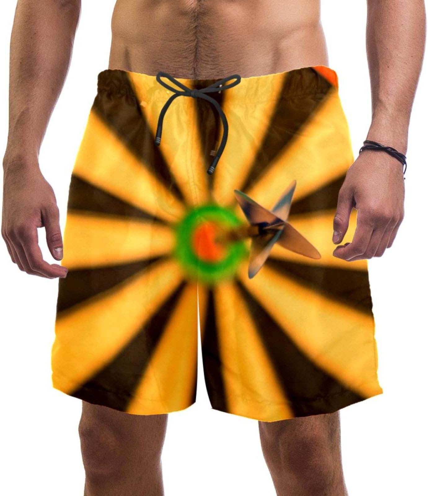SOLJEOP Dart Board Bulls Eye Sports Swim Trunks Elastic Swimsuit Board Shorts Beach Shorts with Pockets for Men