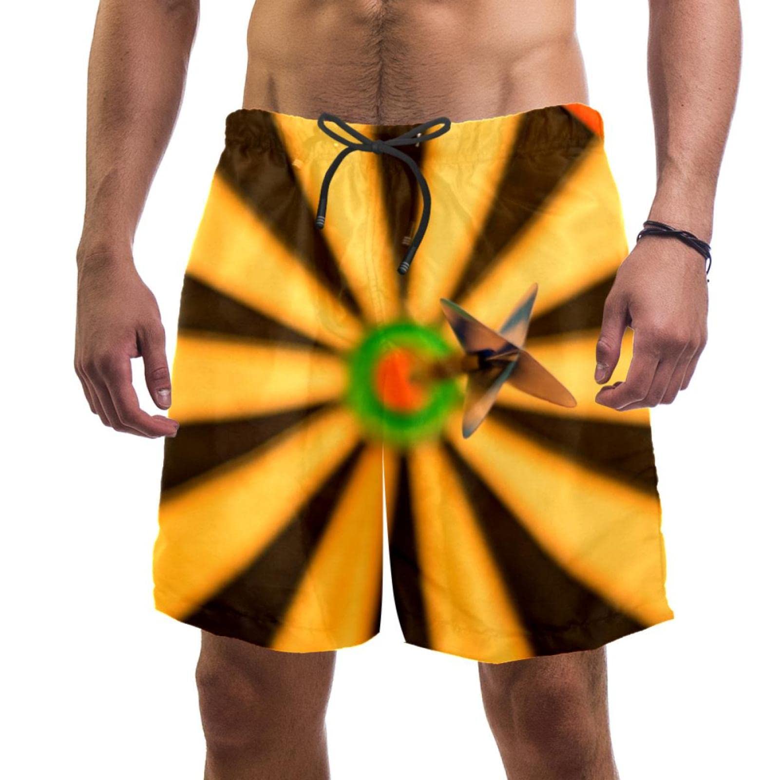 SOLJEOP Dart Board Bulls Eye Sports Swim Trunks Elastic Swimsuit Board Shorts Beach Shorts with Pockets for Men