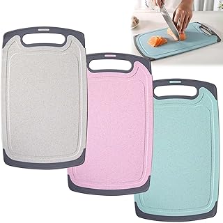 3-Piece Chopping Board Set, Chopping Board, Non-Slip, Dishwasher-Safe, Kitchen Board, Cutting Board, Camping Chopping Boar...