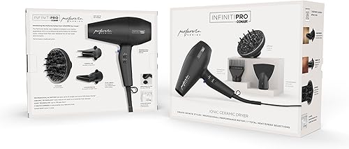 Miniatura 6 de Conair Infiniti Pro Hair Dryer with Diffuser Plus 2 Other Attachments and Drawstring Storage Bag Performa Series Hair Dryer Blow Dryer with
