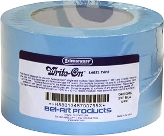 SP Bel-Art Write-On Blue Label Tape; 40yd Length, ³/₄ in. Width, 3 in. Core (Pack of 4) (F13487-0075)