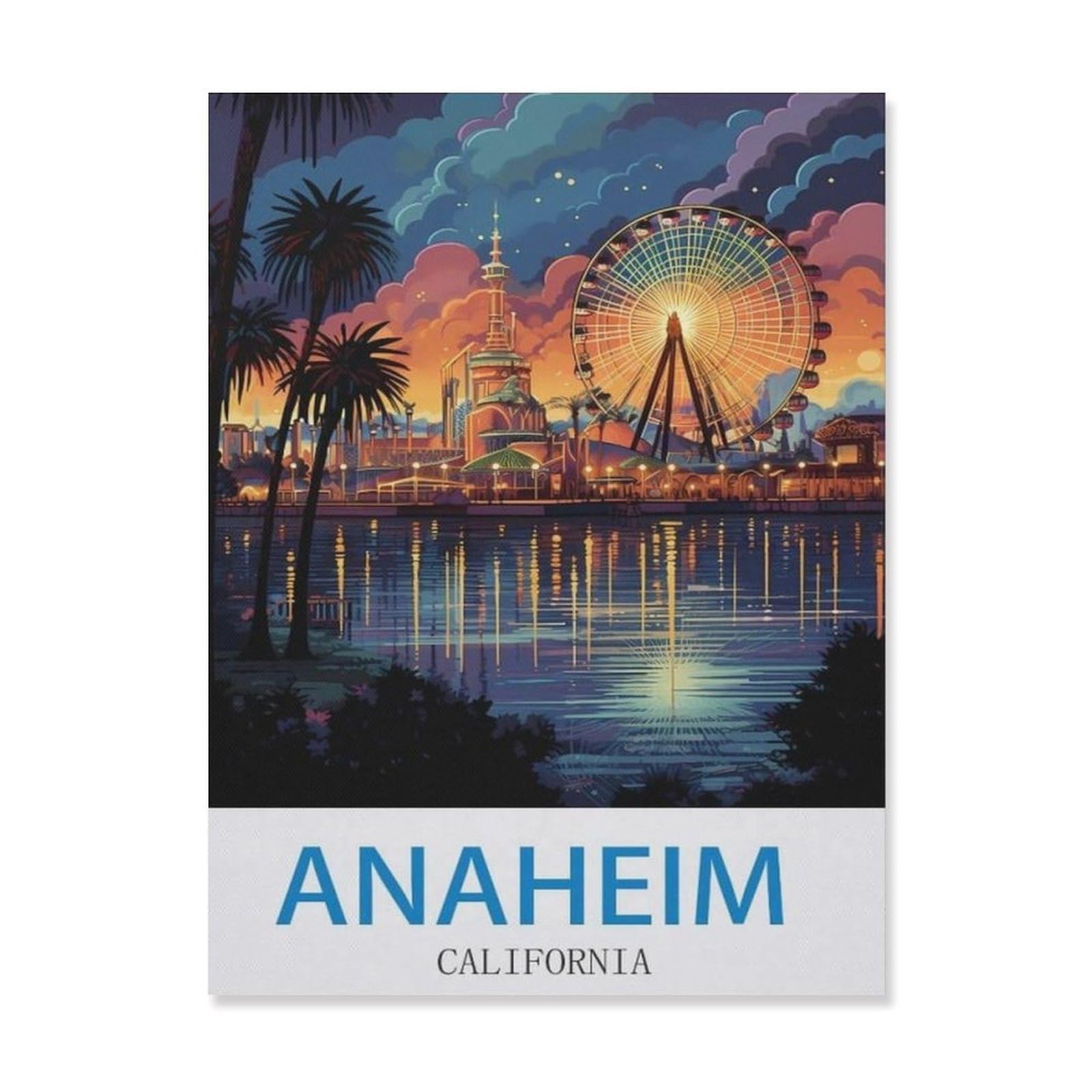 Vintage Art Metal Signs Funny Sign，Anaheim California，Wall Artwork Metal Poster Bathroom Decor Vintage Country Decor Retro Metal Poster(30x40cm）12x16 inch-EH65