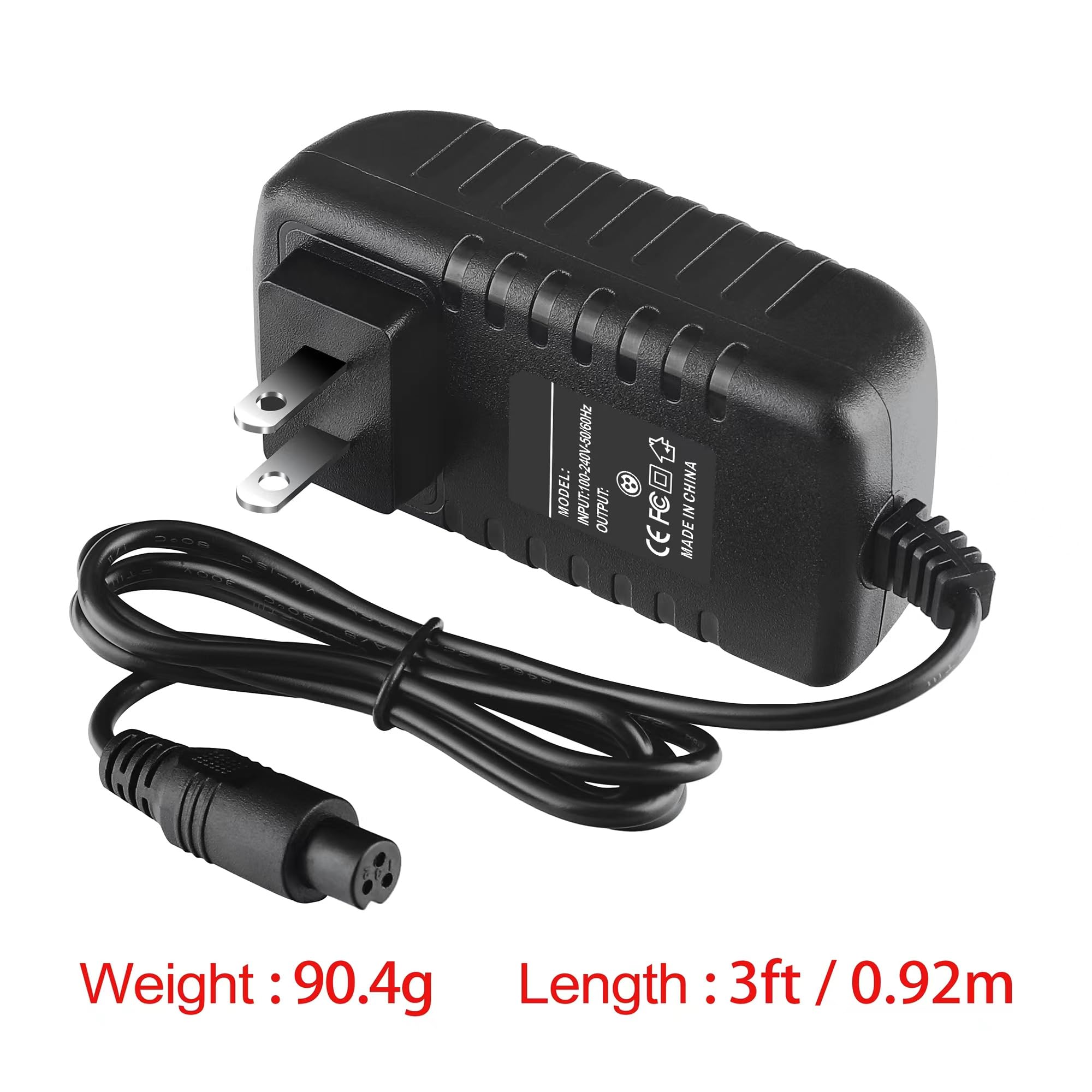 XWNV Compatible with Electric Scooters, Swagtron T1, T3, T6, Swagway X1, IO Hawk, Power Supply Adapter Compatible with 36V 42V Lithium Battery, Mini 3-Prong Connector
