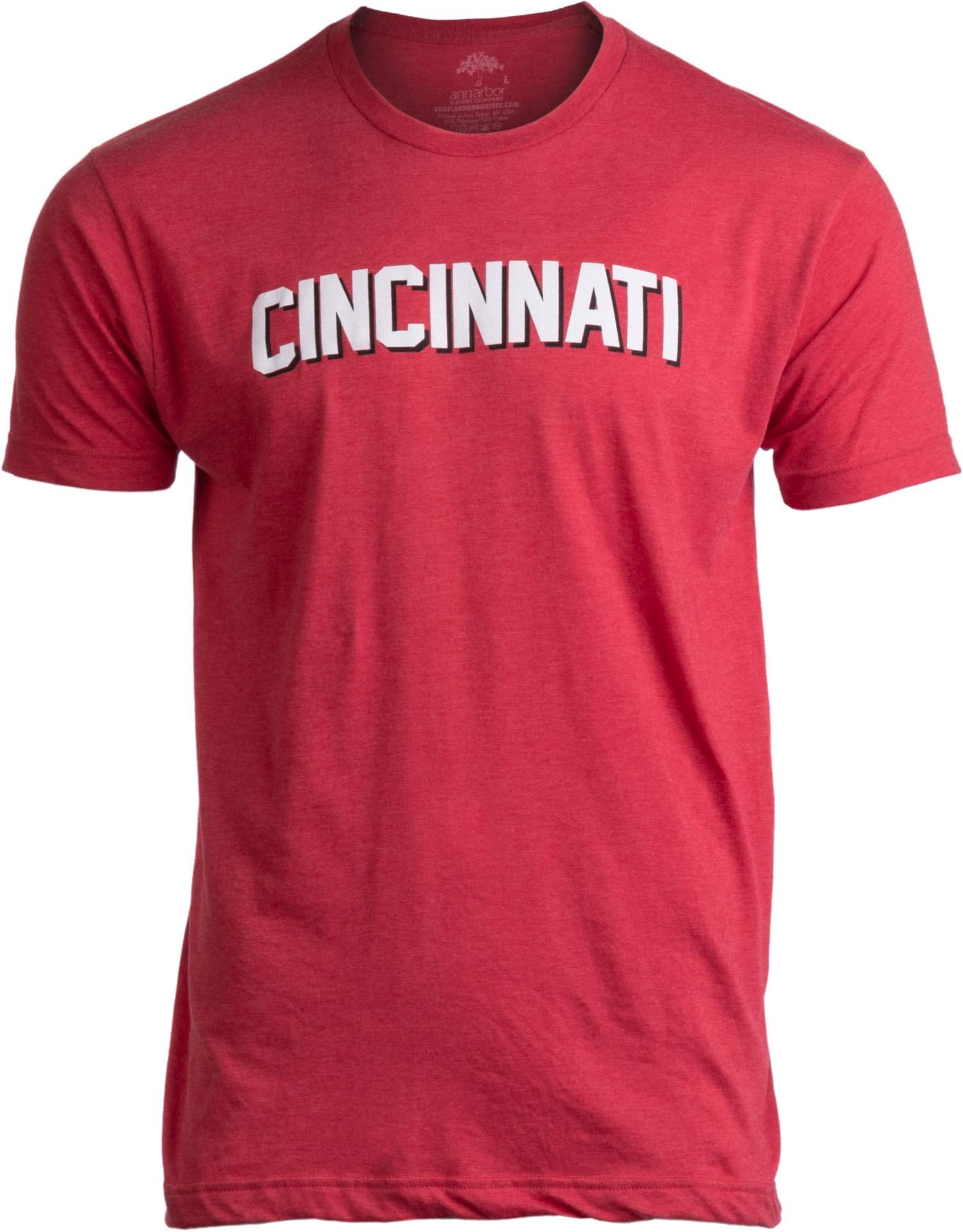Cincinnati | Classic Retro Black Red Blue Grey Ohio City Pride Newport Fan Men Women T-Shirt