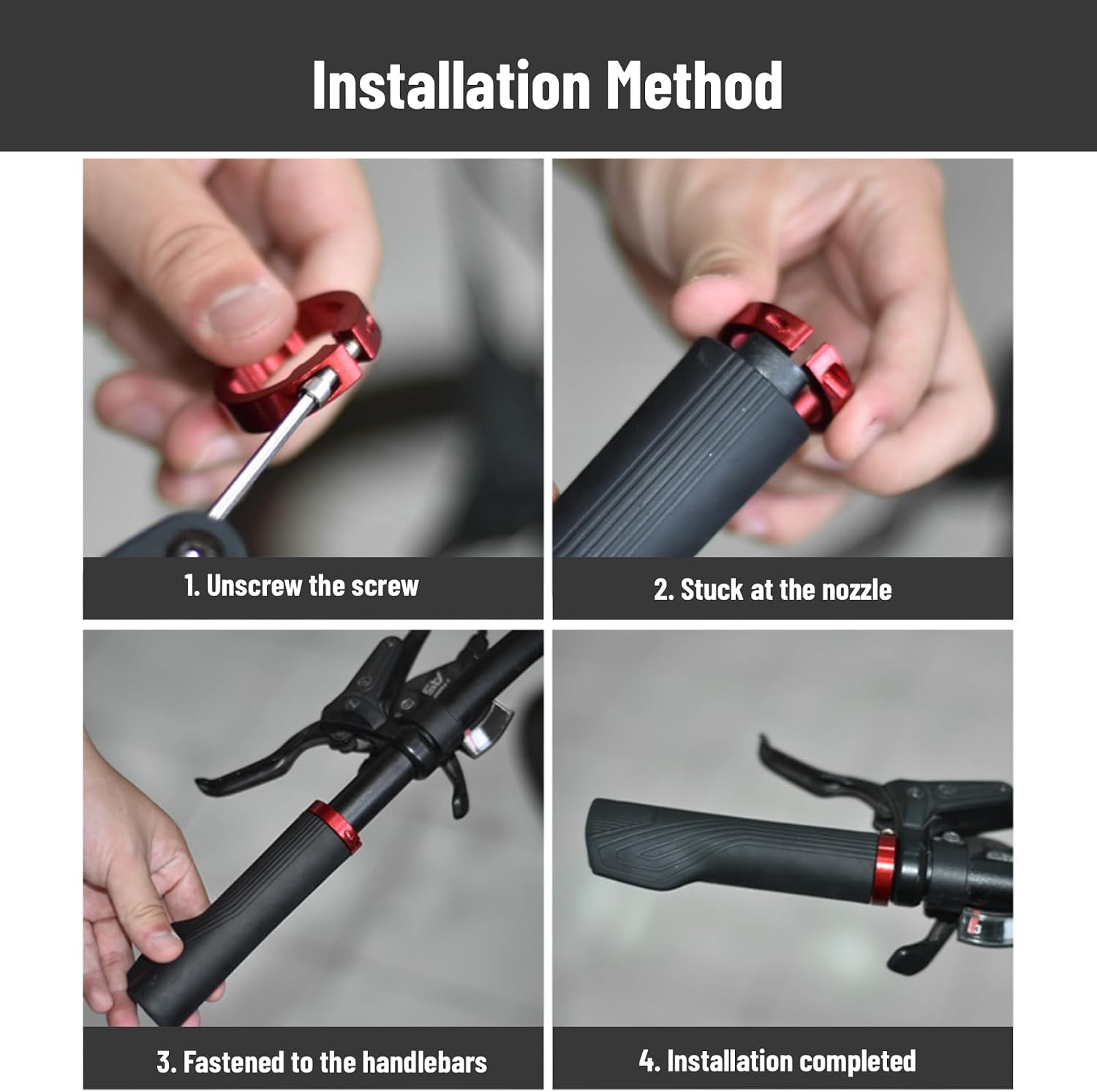 OUKENS Bicycle Grips Clamp Ring, 2Pcs Aluminum Alloy Bike Grip Lock On Clamps for 22.2mm Bike Handlebar