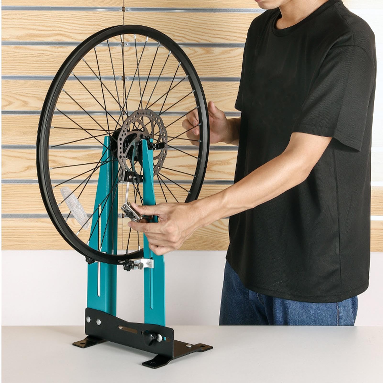 Soporte de llanta ajustable, herramienta de alineación de de bicicleta | soporte flexible para mantenimiento, grandes herramientas para maletero de llanta con llaves de radios libres y resistente
