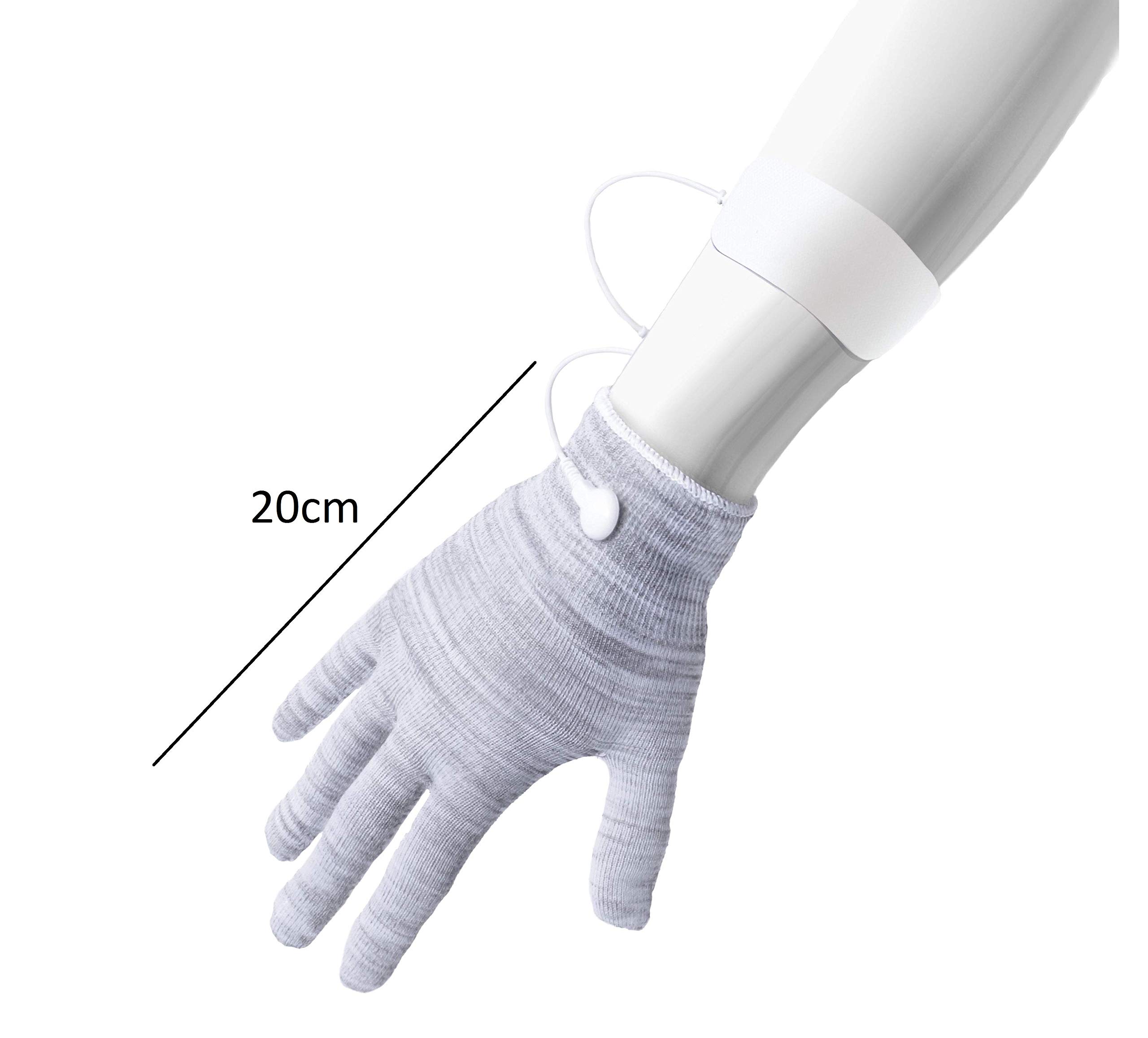 TensCare Perfect TENS + Guantes Conductores para Manos Talla M | Máquina TENS de 2 canales para dolor de manos, artritis, circulación y movilidad.