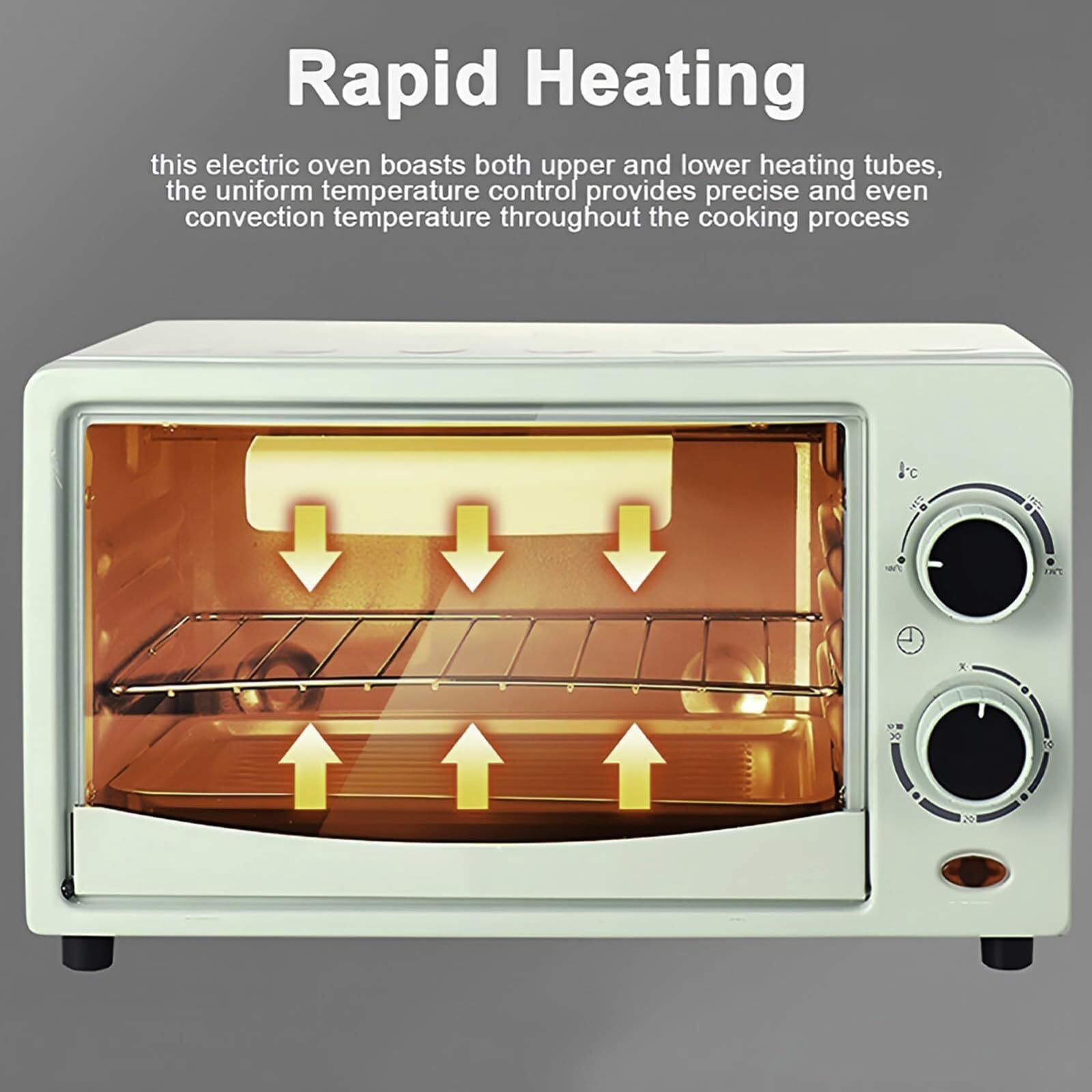 Forno Elettronico Intelligente 12L, Tostapane A Convezione Da Piano, Macchina Colazione Multifunzione, Temperatura Regolabile 0-230℃, Casa E Ristoranti(Pink)