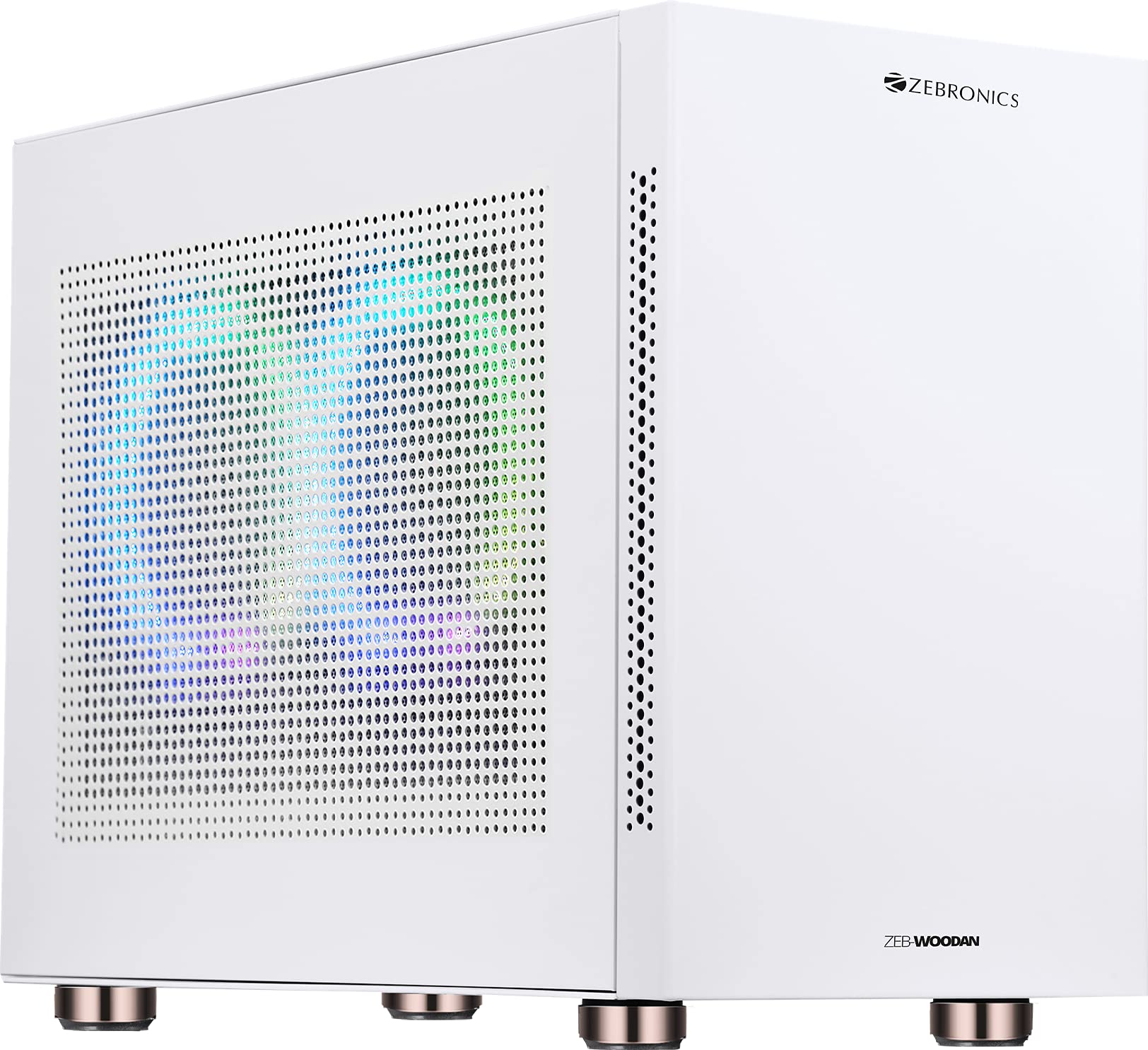 ZEBRONICS WOODAN,Metal Gaming Cabinet with Small Form Factor, mATX/Mini ITX Support, Dual USB3.0, Perforated Panels, SFX/ATX PSU Support and Vertical GPU Support (White) (B09HMGRJ12) Amazon Price History, Amazon Price Tracker