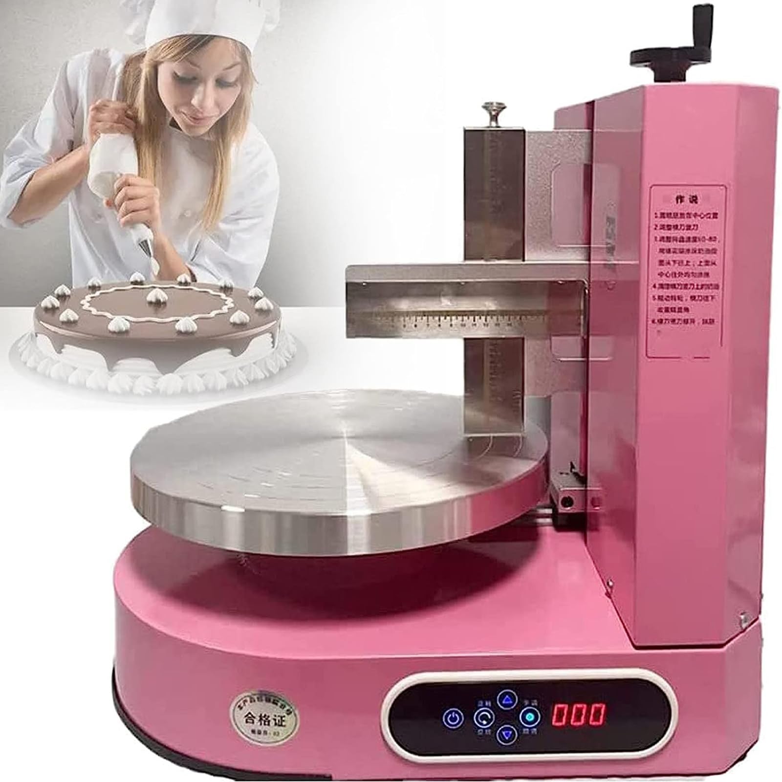 Generic Máquina de glaseado para tartas de 4 a 12 pulgadas, alisador automático de crema y decoración para tartas de cumpleaños, pan, herramienta de revestimiento suave