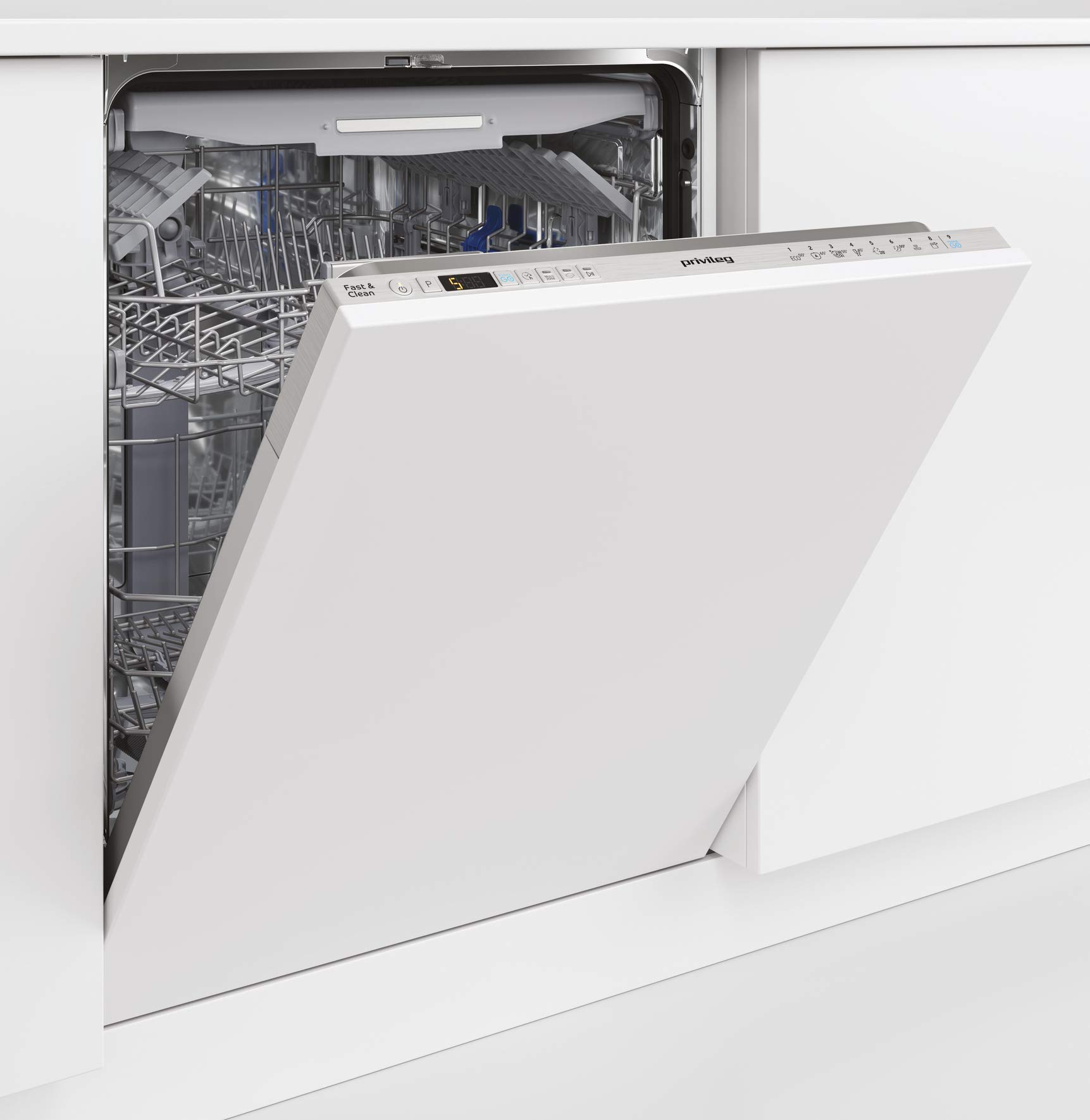 Privileg RIO 3T131 A FE X Vollintegrierbarer Geschirrspüler 60 cm 14 Maßgedecke Fast&Clean 28' Auto Door Push&Go Multizone Startzeitvorwahl Vollwasserschutz Energieklasse D