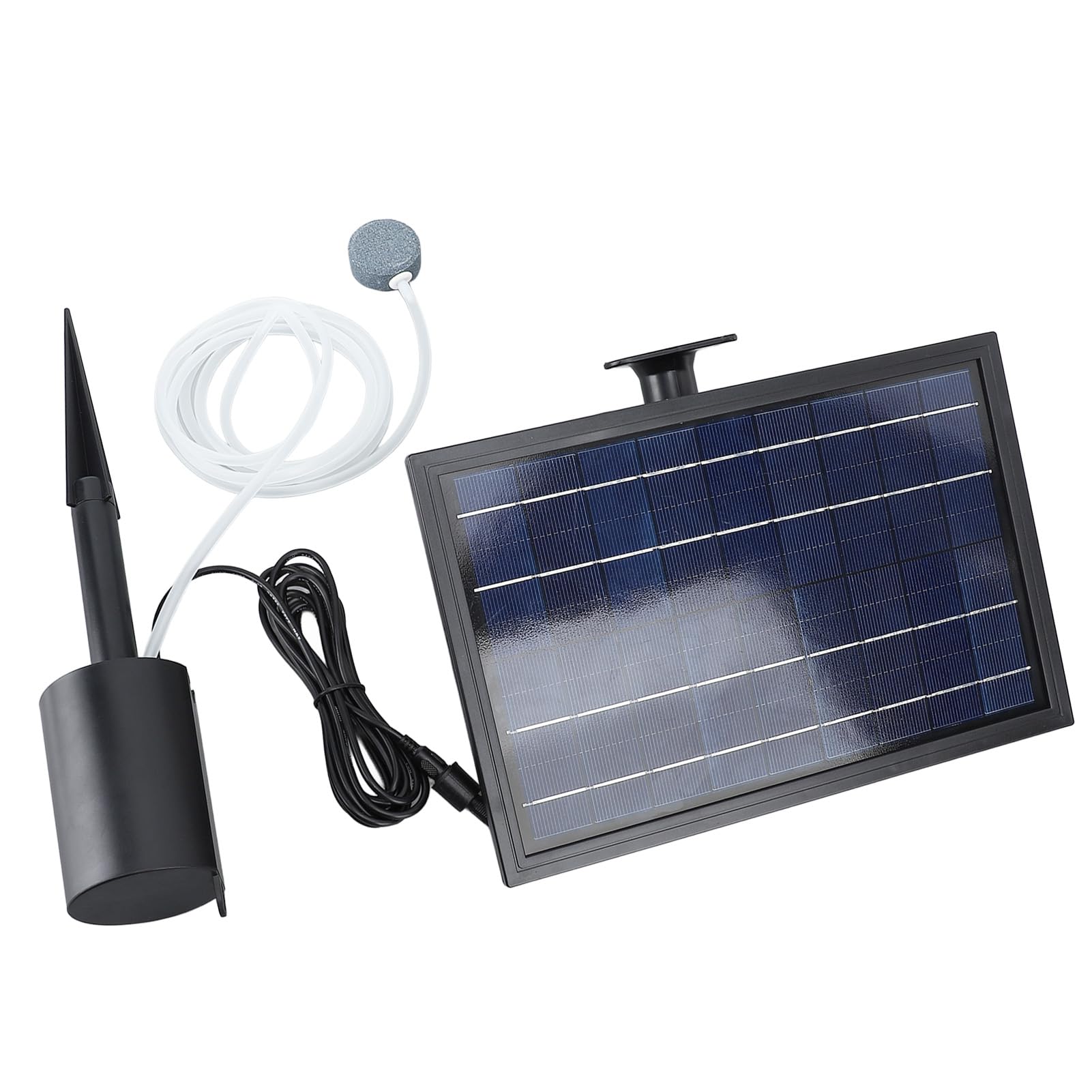 Solar-Teichbelüfter-Sauerstoffpumpe, Effiziente Sauerstoffversorgung, Solar-Luftpumpe mit 10 V 8 W Solarpanel, Einstellbarer Luftstrom, IP64 Wasserdicht für Kleine Aquarien,