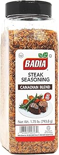 Badia Steak Seasoning Canadian Blend, 28 oz – Savory Salt, Garlic & Spice Mix with Paprika, Smoky Grill Rub for Steaks, Burgers, Pork, Chicken, Gluten Free