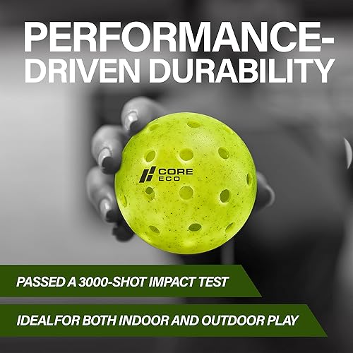 Miniatura 2 de CORE Pickleball -ECO Ball  Pelotas de pickleball para exteriores - Copa del Mundo de Pickleball oficial y aprobadas por el torneo USAPA - Duraderas,