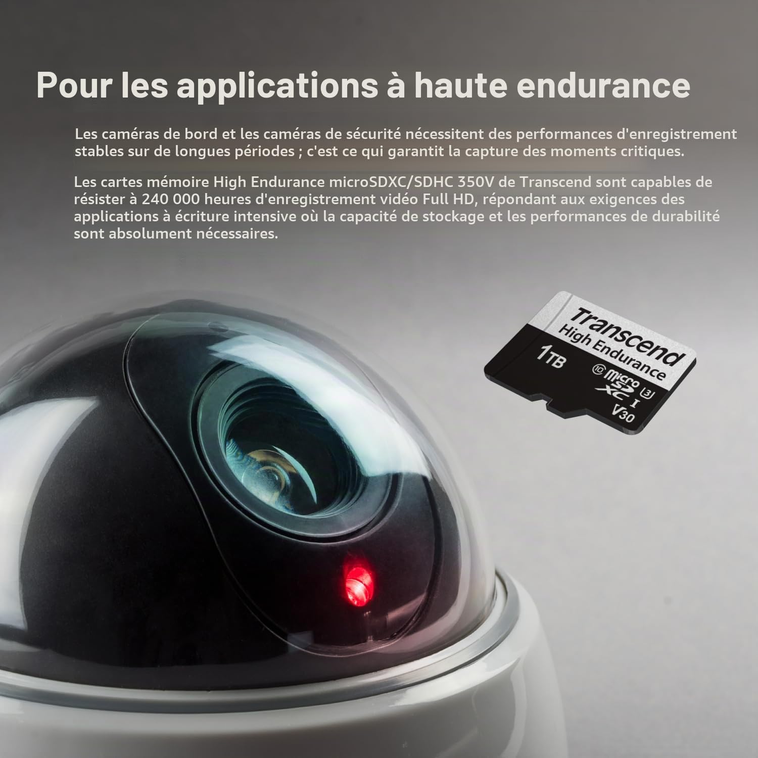 Transcend USD350V Carte mémoire microSDXC 128GB UHS-I, C10, U3, Full HD, jusqu'à 95/45 MB/s, idéale pour dashcams, caméras de sécurité et systèmes de surveillance - TS128GUSD350V