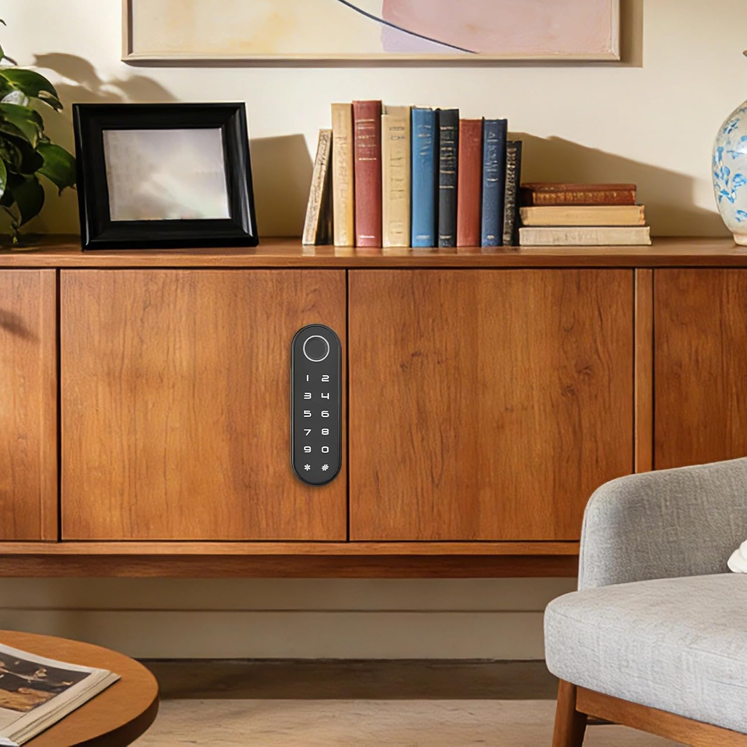 Fingerprint Drawer Lock With Password Combination, Abs & Acrylic, 100 Fingerprints, Type-C Charging