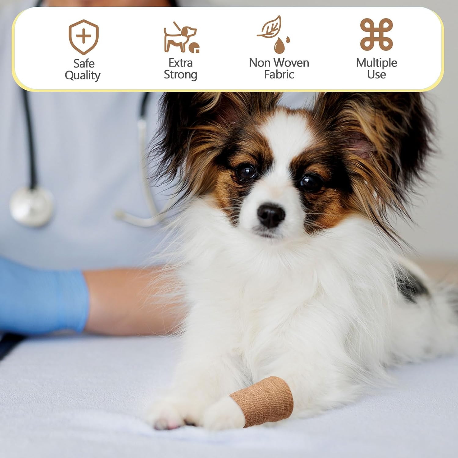 Treela 96 Pack Self Adhesive Bandage Wrap 1 Inch X 5 Yard Self Adherent Cohesive Bandages Elastic Athletic Sports Tape Breathable Wound Tape for Stretch Athletic Wrist Ankle(Nude) - Image 4