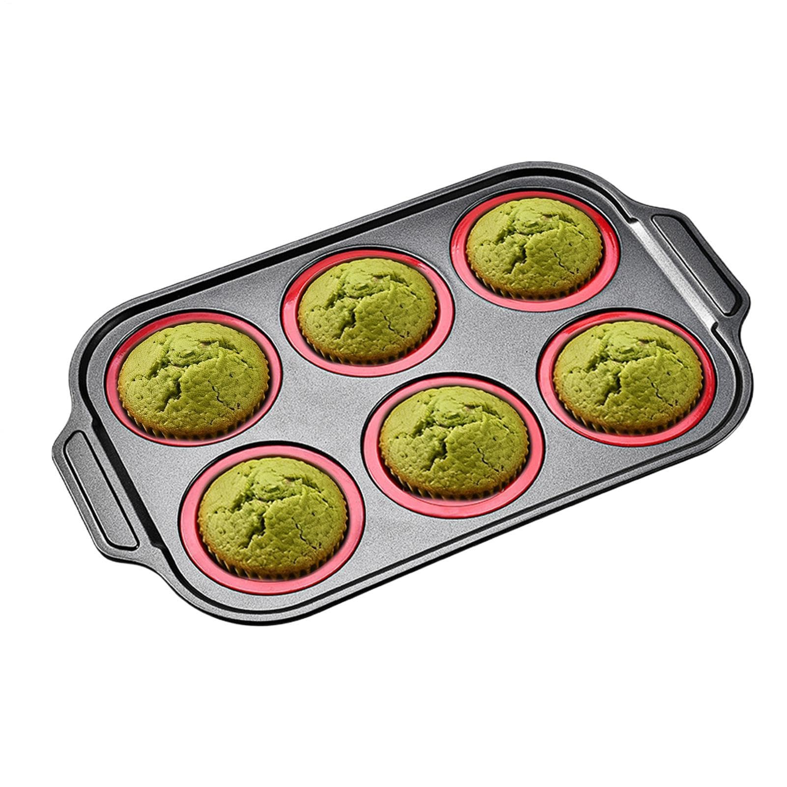 Silikon-Muffinbackblech 6 Wiederverwendbare Muffinmulden