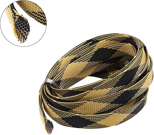 Miniatura 5 de Othmro Fundas de cable trenzadas flexibles de PET de 16.4 pies de longitud, 0.62 pulgadas de ancho, fundas de malla de alambre flexibles para TV,