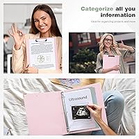 Vista 362 de Ospelelf Mini 3 Ring Binder, 2 Inch, Cute Pink Marble Binder for 5.5" x 8.5" with 5 Tab Dividers, File Folder Labels and Low Profile Clipboards