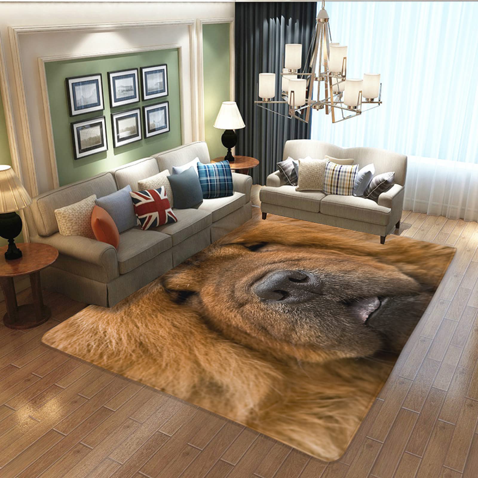 Chow Chow Tapis moderne antidérapant pour salon, chambre à coucher, salle à manger, couloir, décoration d'intérieur, grande taille, 200 x 150 cm