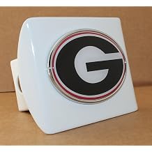 Georgia Bulldogs Domed White Metal Hitch Cover