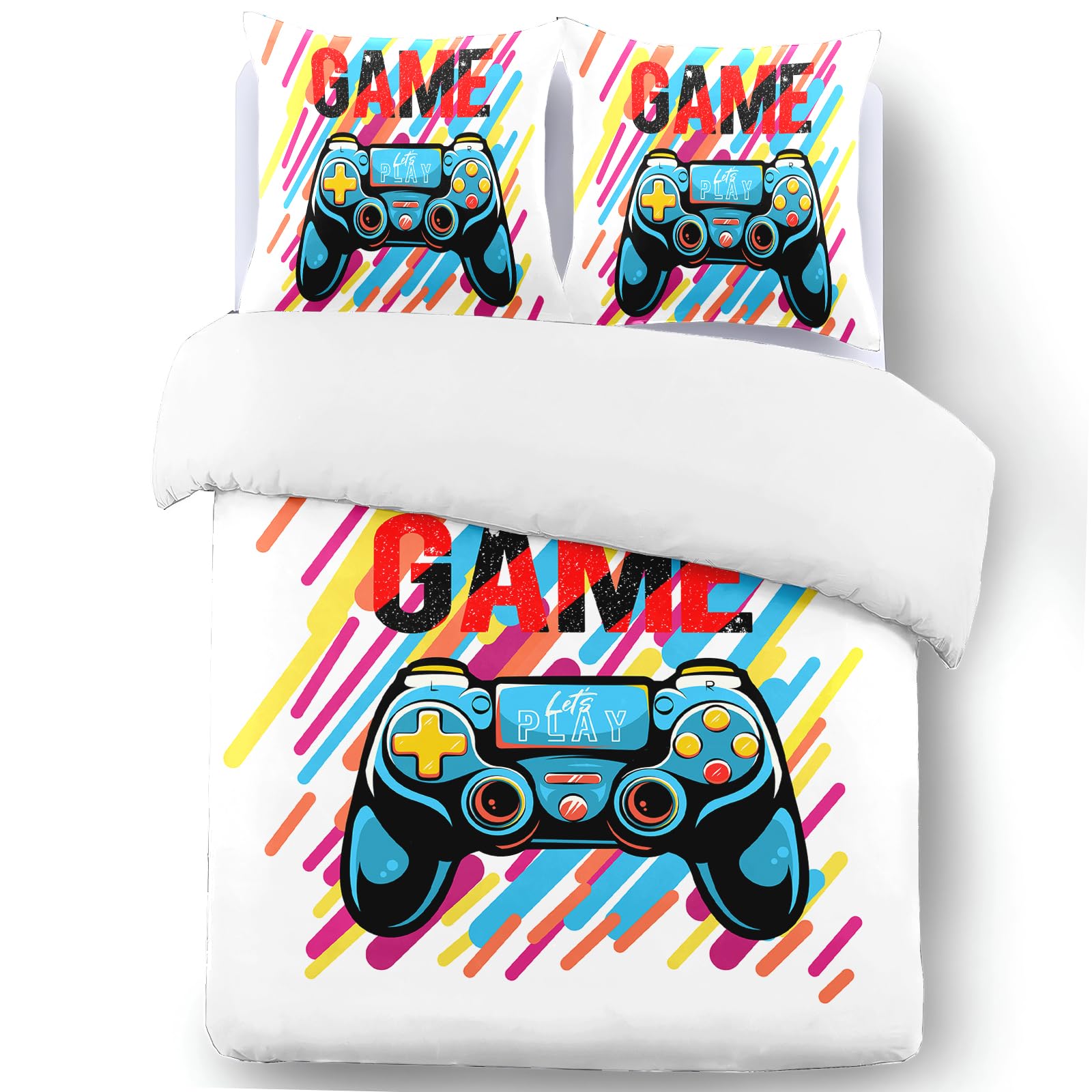 Yzehomijia Game Controller Duvet Cover Sets, 3D Graphic Print, Microfibre for Children 140×200 cm + 2 Pillowcases 65x65 cm.(G1×140) - Image 4