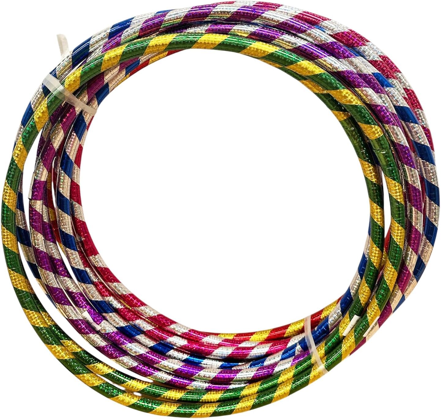 Glitter Multicolour Fitness Hula Hoop – Lightweight Unisex Workout & Fitness Hoop for Young & Adults – Designed for Weight Loss, Exercise, Dance & Active Play (60-65 CM, Pack of 5)