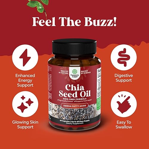 Miniatura 4 de Pure Chia Extracto de Semilla Cápsulas - Potente Suplemento para el Sueño - Salud de la Piel y el Cabello - Vitaminas Omega 3 Ácidos Grasos Fibra