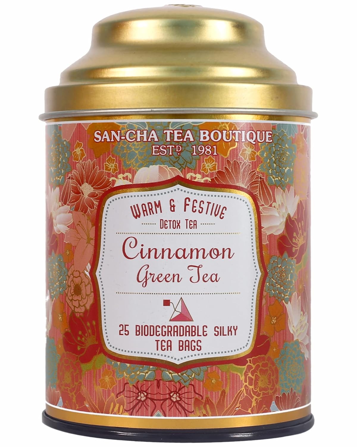 Sancha Tea Boutique, Cinnamon Green Tea, 25 Pyramid Bags, Natural Immunity Booster, Healthy Heart Drink, Real Cinnamon Blend