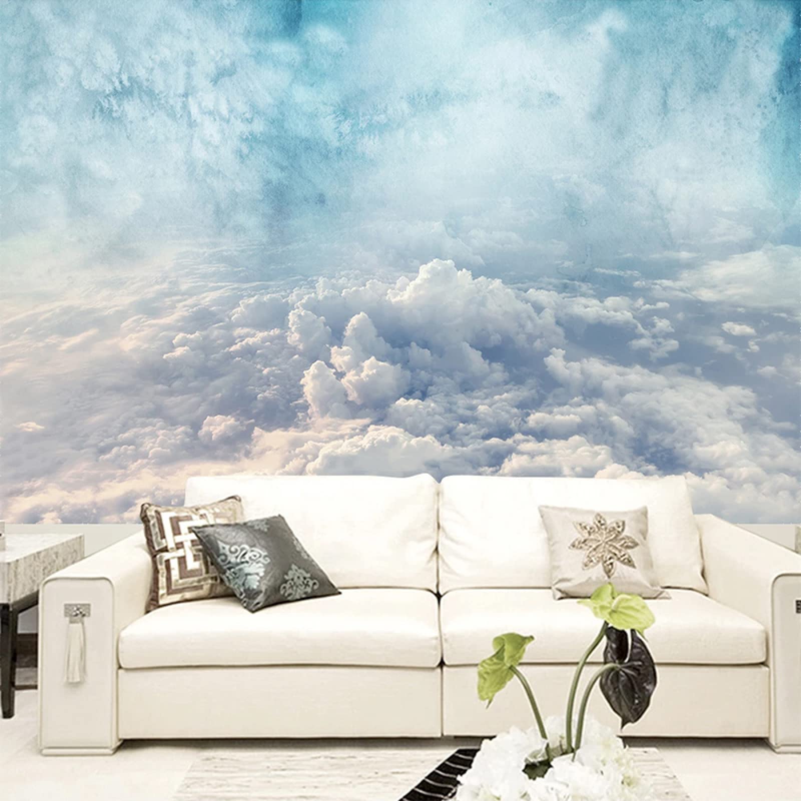 Murale 3D personnalisée paysage nature pour décoration mur salon TV