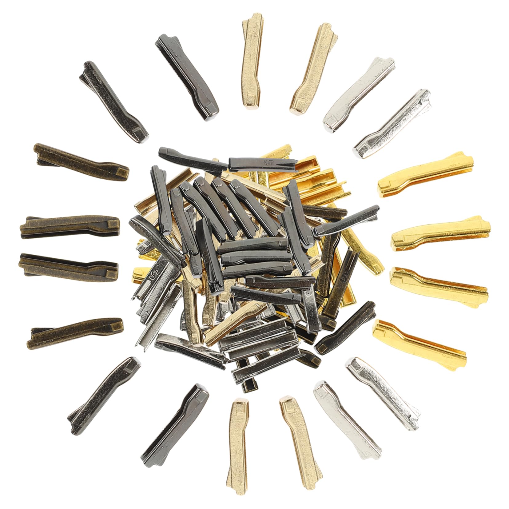 Lurrose 250pares Kit Tapones Para Cremalleras Repuestos Para Reparación De Cremalleras Accesorios De Costura Para Ropa y Bolsas Incluye Tapones Dorados