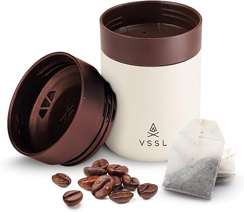 Miniatura 12 de VSSL Nest Pour Over - Juego de café, transportable y compacto, con taza de doble pared de 10 onzas, color crema Crema,Negro -,Everglade,Musgo