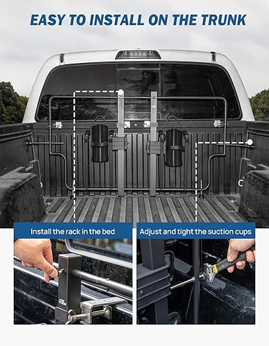 Miniatura 5 de JOYTUTUS Portabicicletas para cama de camión para camioneta de tamaño mediano, Portabicicletas de cama de camión, Portabicicletas pesadas,