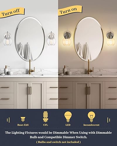 Miniatura 3 de EAPUDUN Lámparas de baño sobre espejo, 1 luz de níquel cepillado para baño, apliques de pared modernos para baño, lámpara de porche de baño,