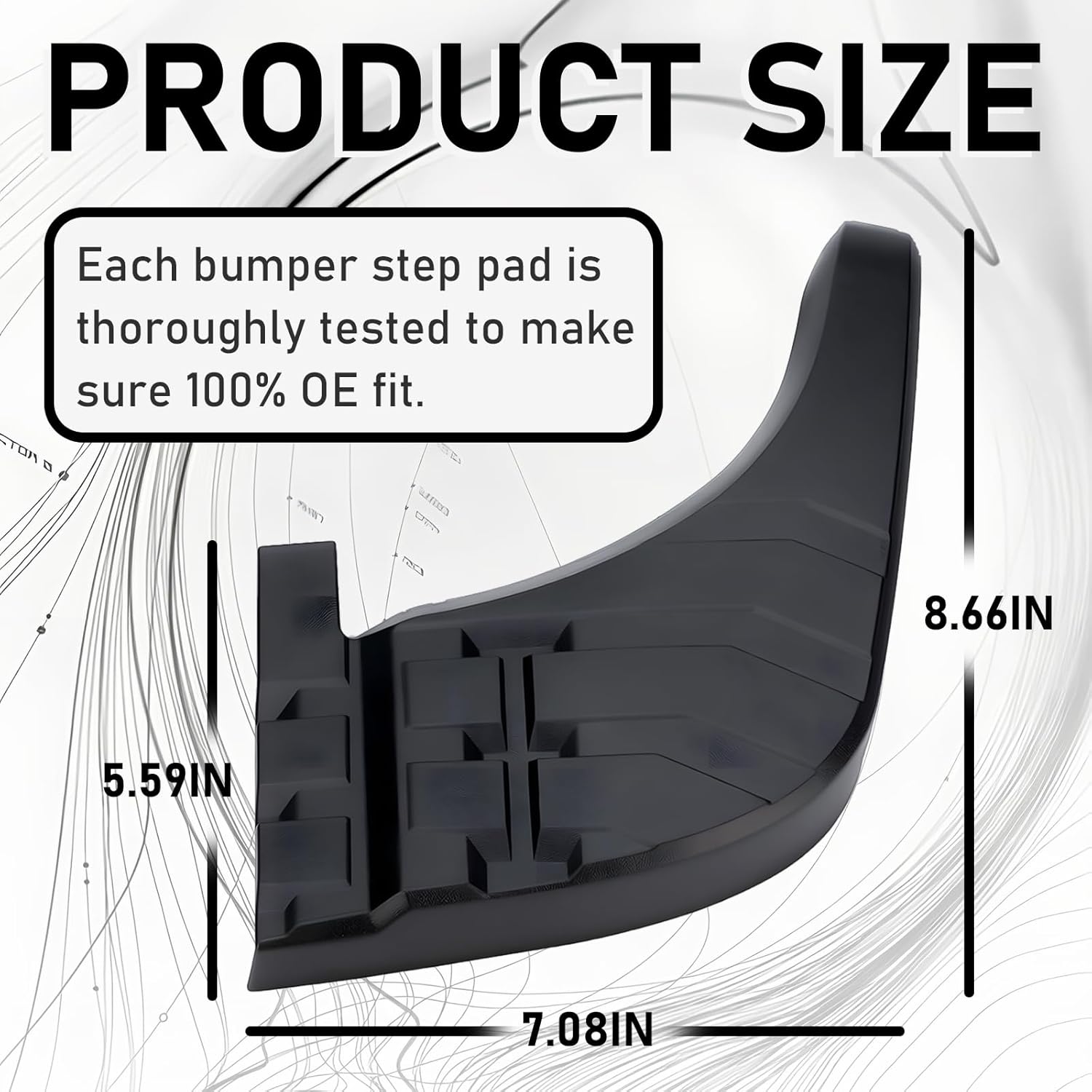Rear Bumper Step Pad Compatible with Toyota Tundra 2007-2013 Repalce 52163-0C040 52164-0C040 Passenger/Driver Side Rear Bumper Step Pad