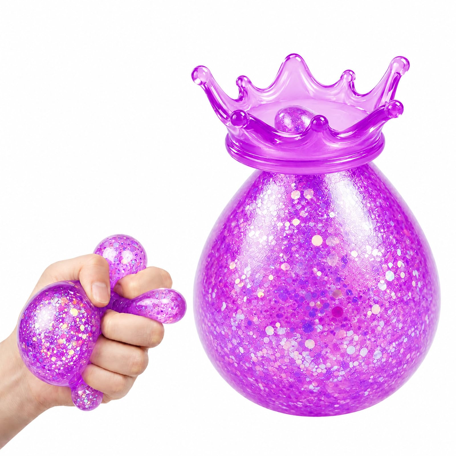 Dream Squishy Drop, Water Drops Fidget Stress Ball, Soft Ice Cube Gumdrop Squishies Malt Sugar Squeeze Sensory Balls for Relief Anxiety (Purple)
