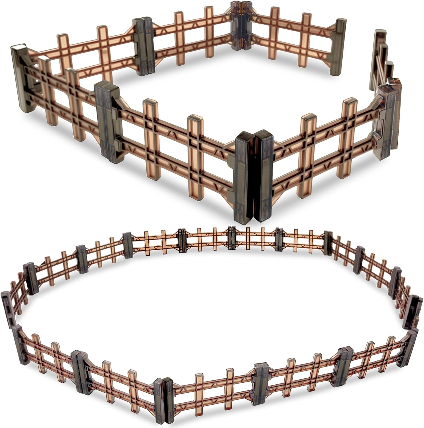 Magnetic Toy Fence Set, 24pcs Magnet Corral Playset Accessories for Farm Animals Dinosaurs Horse, Play Fence for Toy Animals, Building Blocks Toys Accessory