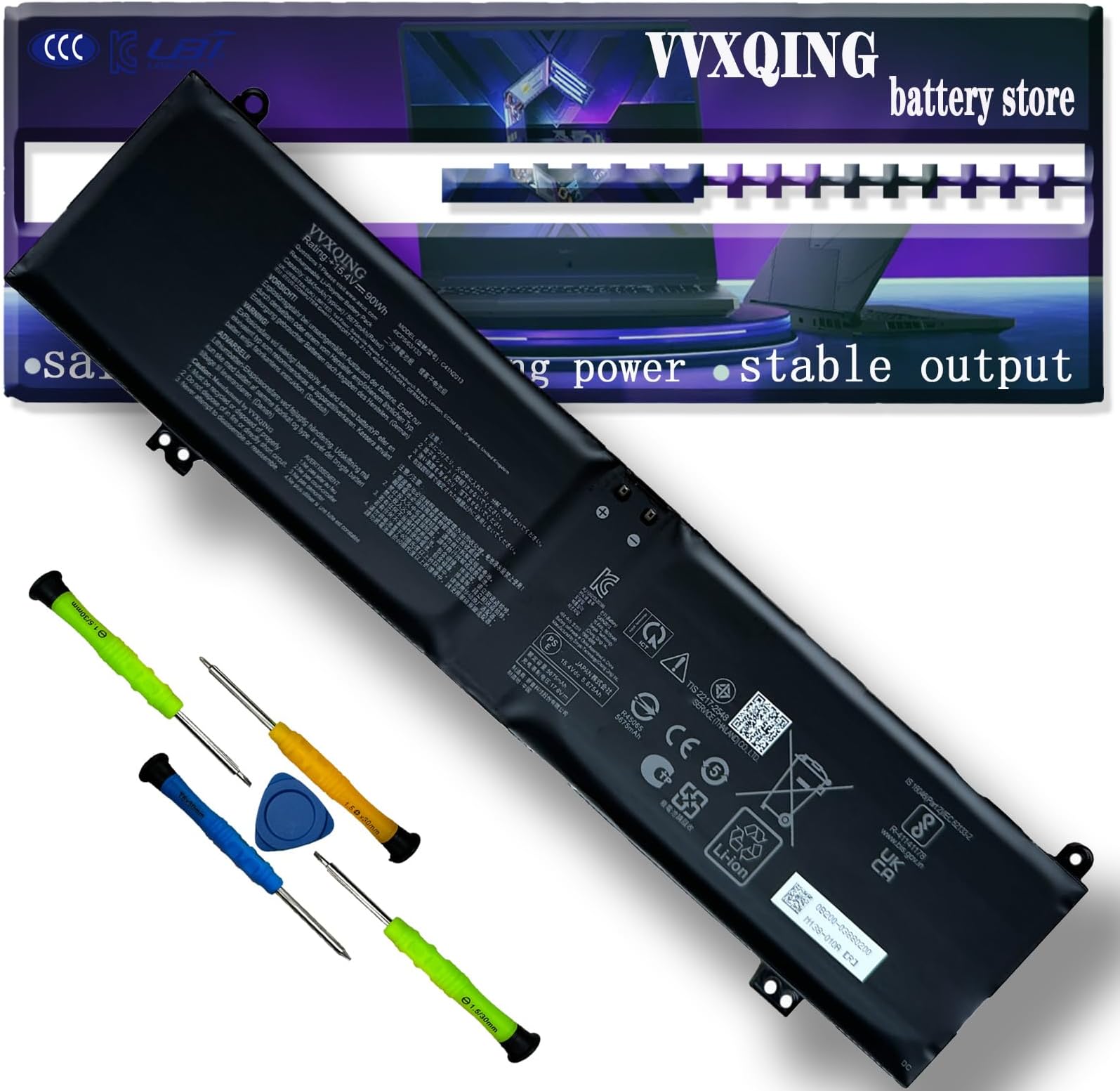 C41N2013 Laptop Battery Replacement for Asus Rog Strix G15 G513 G513R G513IR G513IM G513QM G513QR G513QY Series Notebook 15.4V 90Wh 5845mAh C41N2013-1 0B200-03880-100 0B200-03880200