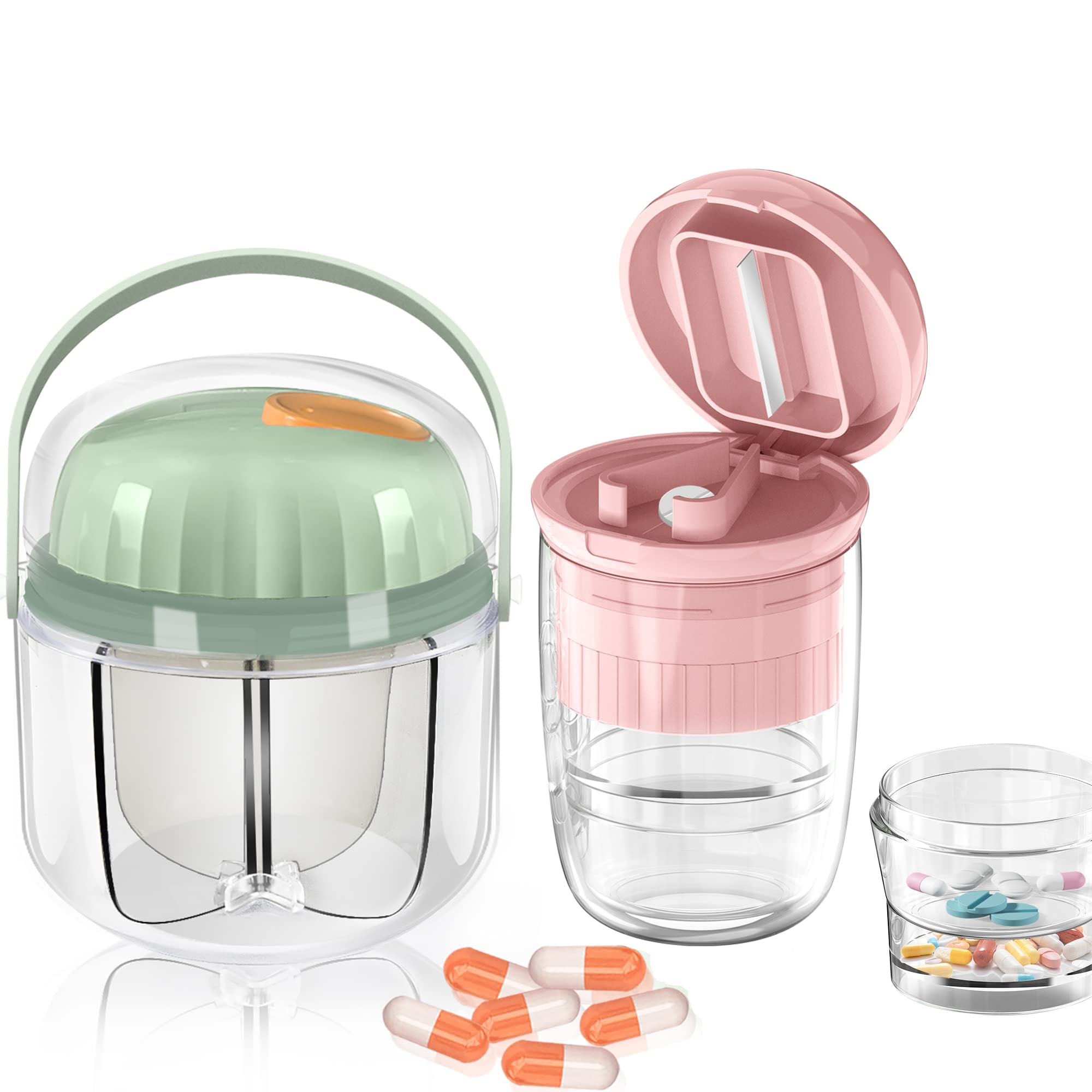 GloDeals Pill Organizer, Pill Crusher, Cutter and Splitter