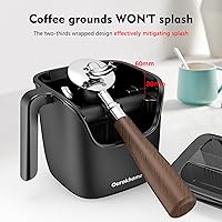 Vista 3 de Ourokhome Knock Box - Accesorios para café expreso, la última herramienta patentada de acero inoxidable para máquina de espresso para café molido