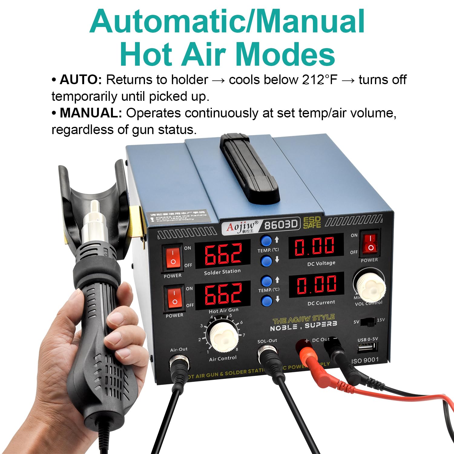 8603D Hot Air Rework Station - 3-in-1 Soldering Kit -6 8603D Hot Air Rework Station - 3-in-1 Soldering Kit -6