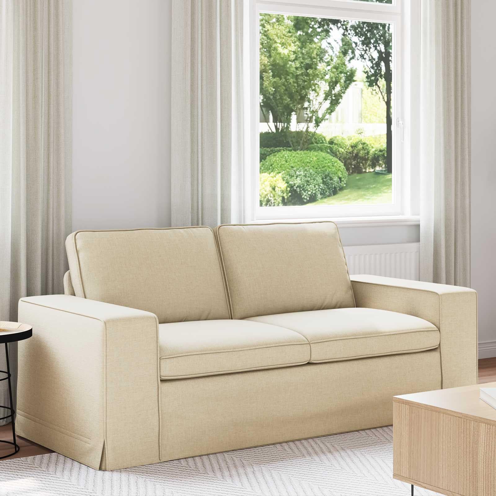 Canapé modulaire en tissu 2 places Crème 182 x 80 x 82 cm