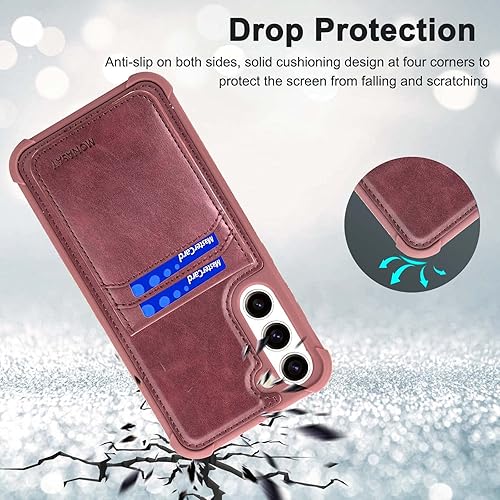 Miniatura 6 de MONASAY Magwallet - Funda para Galaxy S23 Plus, carga inalámbrica Funda magnética de cuero con tarjetero de bloqueo RFID desmontable para Samsung